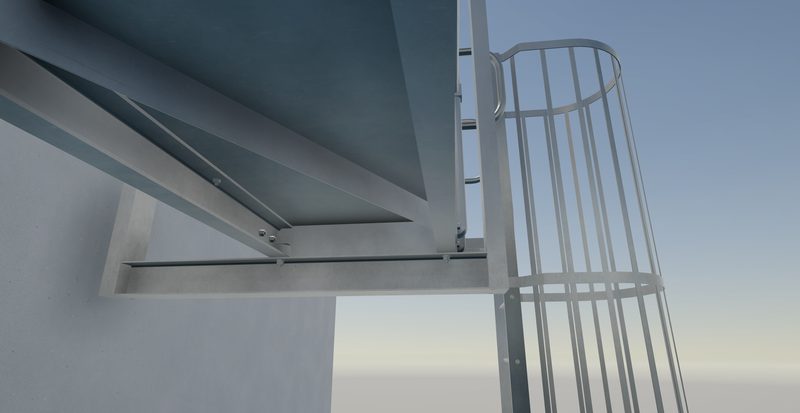 Access platform and walkway steel detailing render 5